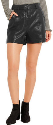 Maje Leather Shorts - Black