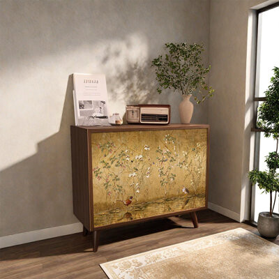 Corrigan Studio Tall Leg Pine Cabinet with Storage