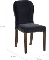 Thumbnail for your product : OKA Stafford Velvet Dining Chair - Charcoal