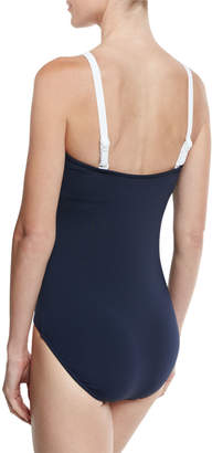 Seafolly Block Party Maillot, Navy, Available in Extended DD Cup