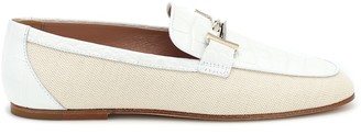 Tod's Double T canvas and leather loafers