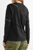 Thumbnail for your product : Opening Ceremony Cutout Embroidered Cotton-jersey Top - Black