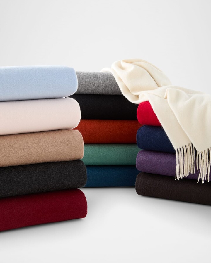 Sofia Cashmere Fringed Cashmere Throw