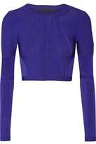 Thumbnail for your product : Cushnie Cropped Textured Stretch-Knit Top