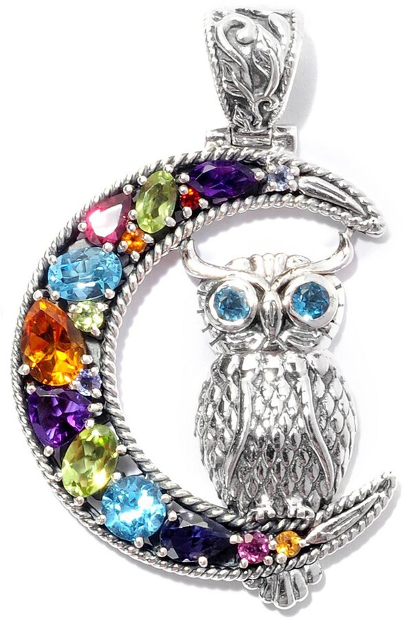 Calm Black Night Diamante Rhinestone Owl Perched Branch Tree Pendant Necklace 