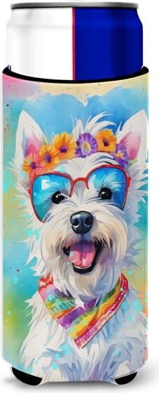 Carolines Treasures DAC2569MUK 12 oz Unisex Westie Hippie Dawg Hugger for Ultra Slim Cans