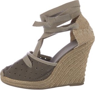 Stella McCartney Canvas Lasercut Accents D'Orsay Pumps