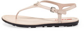 Thumbnail for your product : Prada Linea Rossa Patent Leather Thong Sandal, Nude