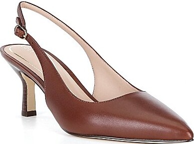 Cole Haan Hansell Leather Slingback Stack Heel Pumps