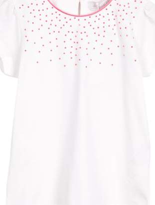 Tartine et Chocolat Girls' Embellished Short Sleeve Top w/ Tags