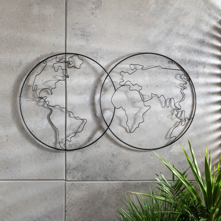 Dunelm Globe Metal Indoor Outdoor Wall Art 128cm Black ShopStyle