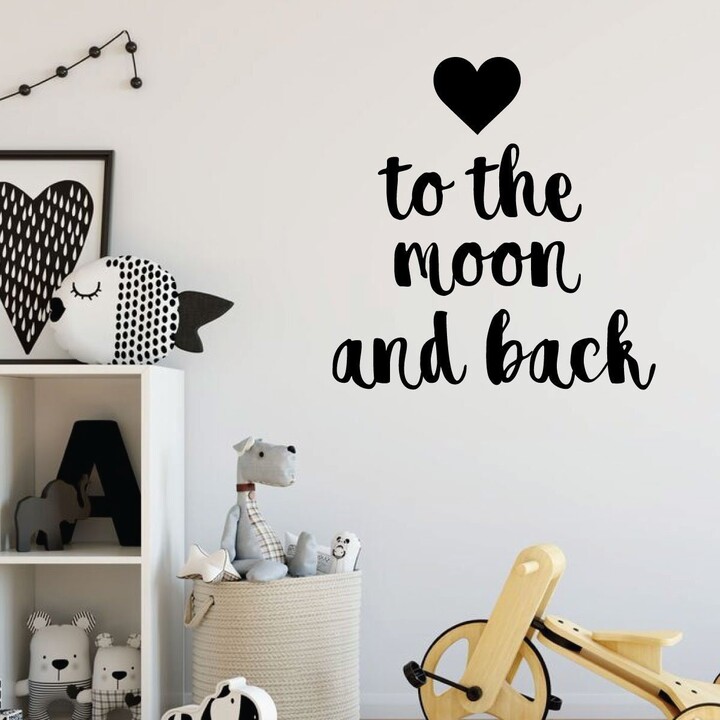 Etsy Children Wall Decal - To The Moon & Back Vinyl Decorations For Boy's Bedroom, Playroom Or Study Area