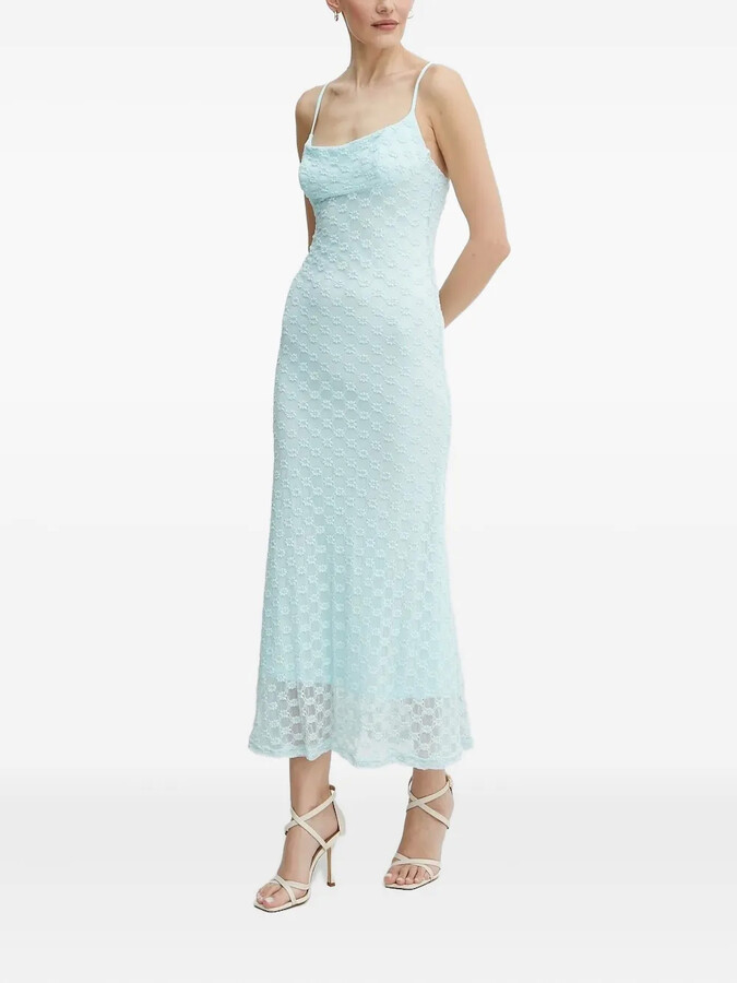 Bardot Floral-Lace Midi Dress