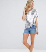 Thumbnail for your product : ASOS Maternity Denim Side Split Shorts In Phoebe Wash
