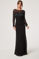Thumbnail for your product : Little Mistress Georgie Black Hand Embellished Maxi Dress