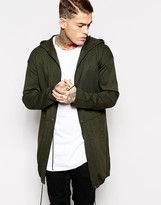 Thumbnail for your product : ASOS Longline Knitted Parka in Khaki