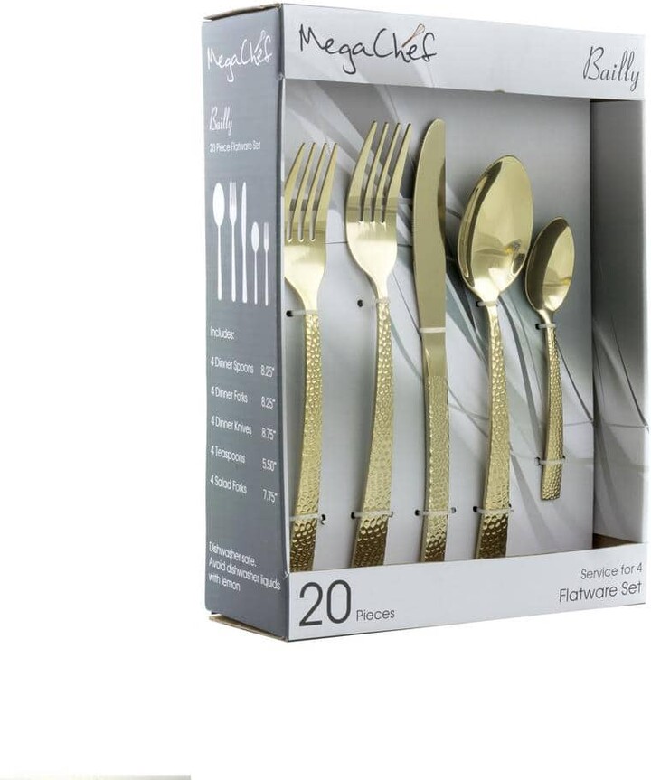 Mega Chef Baily 20-Piece Light Gold Stainless Steel Flatware Set (Service for 4)