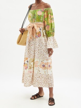 D'Ascoli Manuela Floral-print Cotton-khadi Maxi Dress