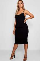 Thumbnail for your product : boohoo NEW Womens Plus Strappy Peplum Midi Dress in Polyester 5% Elastane
