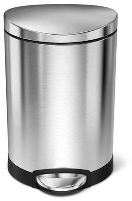 Simplehuman studio 6 Liter Semi-Round Step Trash Can, Brushed Stainless Steel