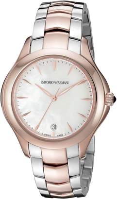 Emporio Armani Swiss Made Women's ARS8503 Analog Display Swiss Quartz Rose Gold Watch