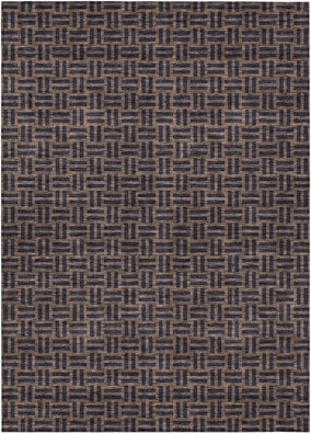 HomeRoots 5' X 8' Chocolate And Black Geometric Washable Indoor Outdoor Area Rug