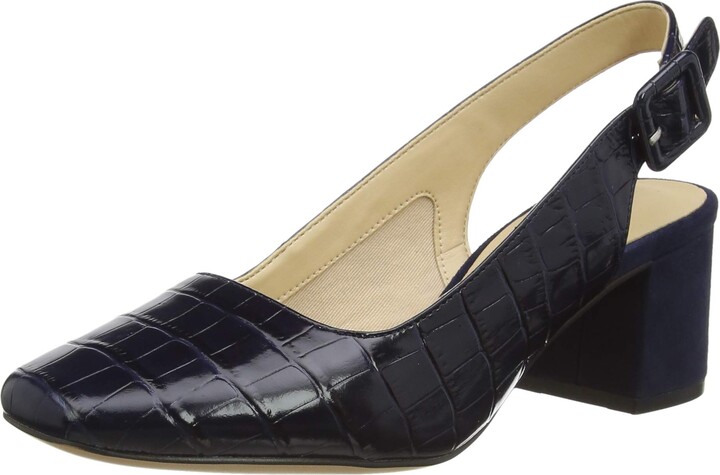 navy flat slingback shoes