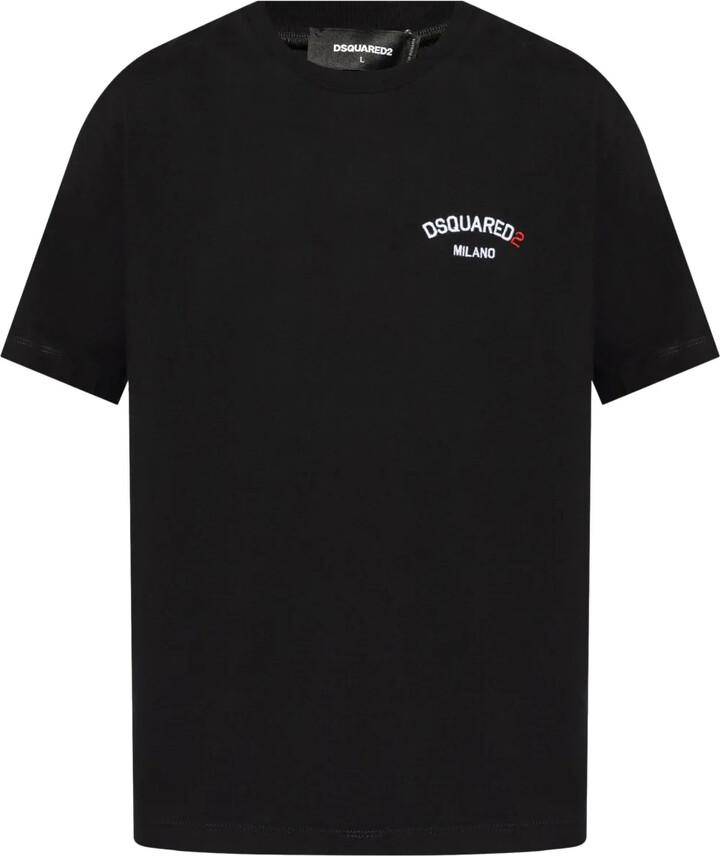DSQUARED2 logo-embroidered cotton T-shirt