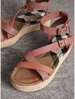 Thumbnail for your product : Burberry Two-tone Leather Espadrille Sandals