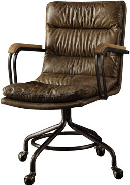 17 Stories Harith Top Grain Leather Office Chair