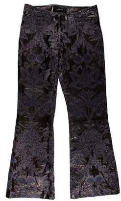 Gucci Leather Brocade Pants