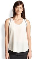 Thumbnail for your product : Rebecca Taylor Rhinestone-Studded Silk Tank