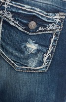 Thumbnail for your product : Silver Jeans Co. 'Aiko' Curvy Fit Distressed Capri Jeans (Indigo)