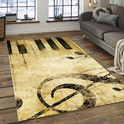 kayra export Non-Woven Thin Type Printed Rug Featuring Geometric Design for a Modern and Elegant Home Decor Accent