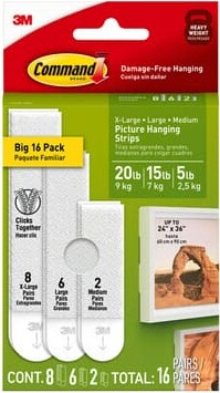 8 ct s: 16 ct. (128 total) 3M Command™ White Picture Hanging Strip Mixed ct