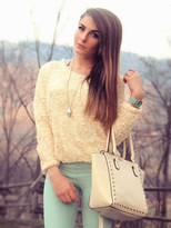 Thumbnail for your product : Choies Beige 3D Floral Loose Blouse
