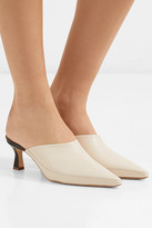 Thumbnail for your product : Wandler Bente Two-tone Textured-leather Mules - Off-white