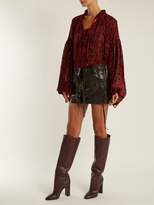 Thumbnail for your product : Saint Laurent Lou Leather Knee High Boots - Womens - Burgundy