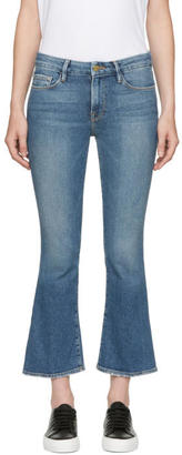 Frame Denim Blue Le Crop Mini Boot Jeans