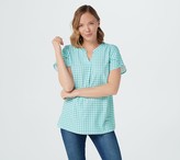 Thumbnail for your product : Denim & Co. Printed Stretch Crepe V-Neck Top with Flutter Sleeve