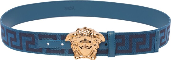 Versace Versace Men's Blue Leather Belt - Stylemyle