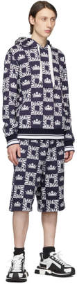 Dolce & Gabbana Navy and White Crown Logo Shorts