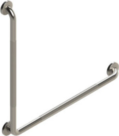 HealthCraft Easy Mount 30x30" L-Shaped Grab Bar in Knurled, ADA Compliant Bathroom Grab Bar (500 lb. Capacity)