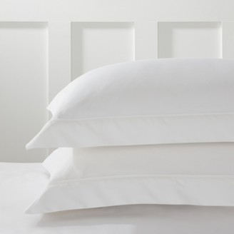 The White Company Soames Cupro Cotton Oxford Pillowcase with Border – Single, Chalk, Standard