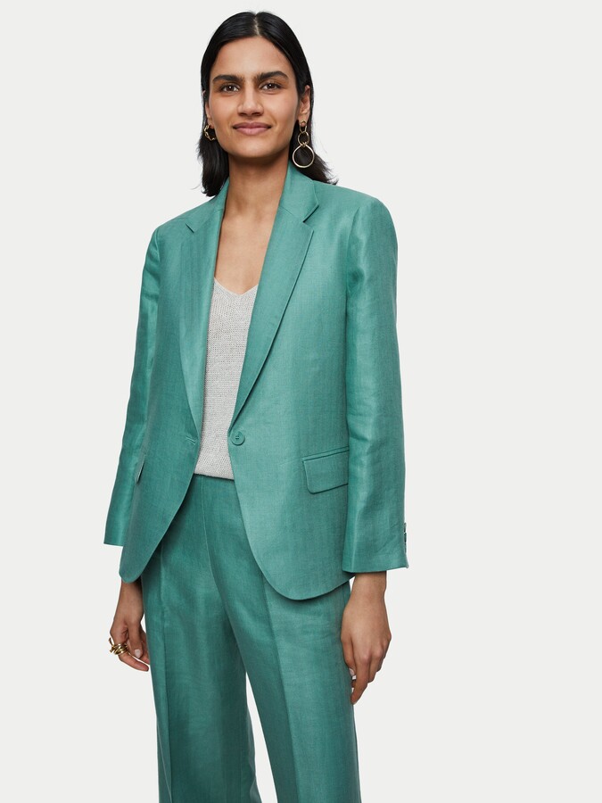 JigsawJigsaw Irish Linen Herringbone Brook Blazer ShopStyle