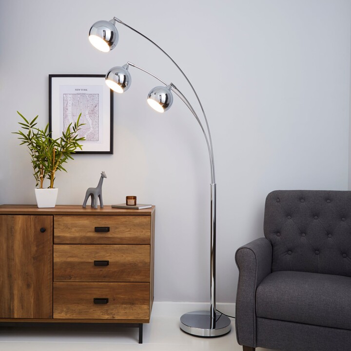 Dunelm Herm 3 Arm Arc Chrome Floor Lamp Chrome ShopStyle