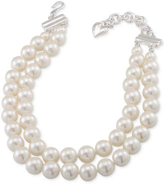 Carolee Silver-Tone Imitation Pearl Adjustable Collar Necklace