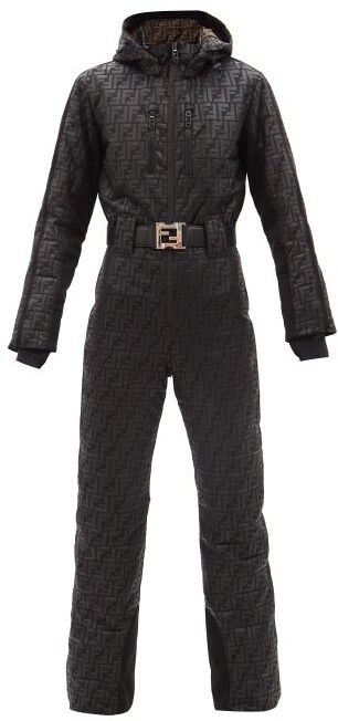 Fendi Ff-print Belted Ski Suit - Black - ShopStyle Jumpsuits & Rompers