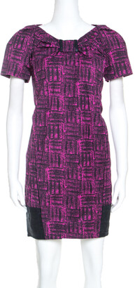 Marc by Marc Jacobs Magenta Printed Cotton Blend Canvas Dress S