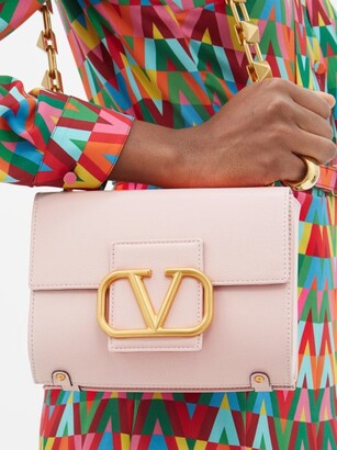 Valentino Garavani Stud Sign Leather Shoulder Bag - Light Pink - ShopStyle